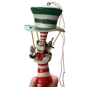 Vintage Christmas Ornament Dr Seuss Cat in the Hat Hot Air Balloon Henson